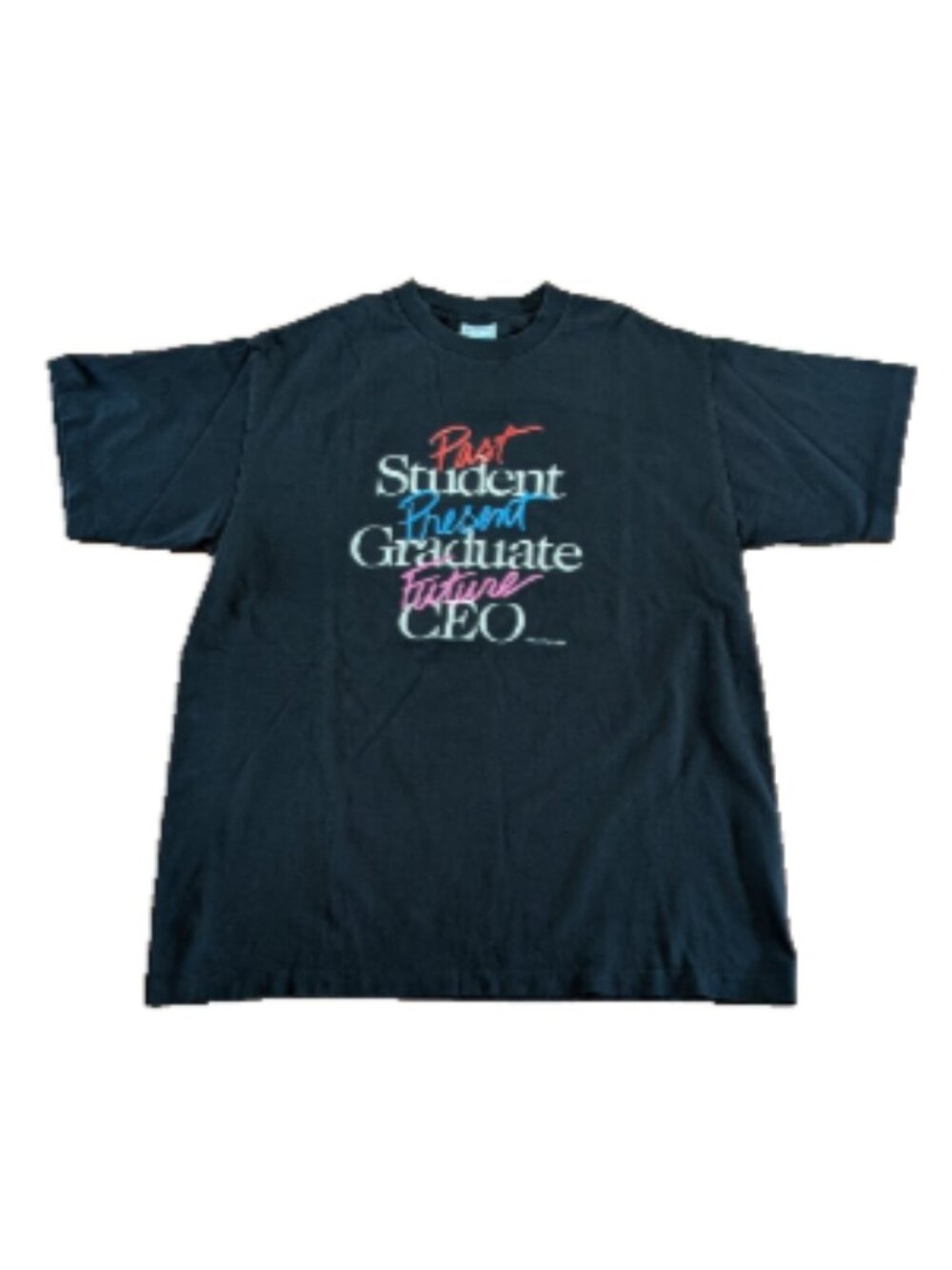 Vintage “Future CEO” T-Shirt Black Sz XL Peacock Papers Single Stitch 1990s Rare